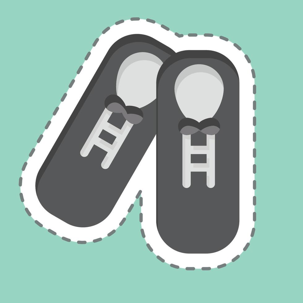 Sticker line cut Shoes. related to Hipster symbol. simple design editable. simple illustration vector
