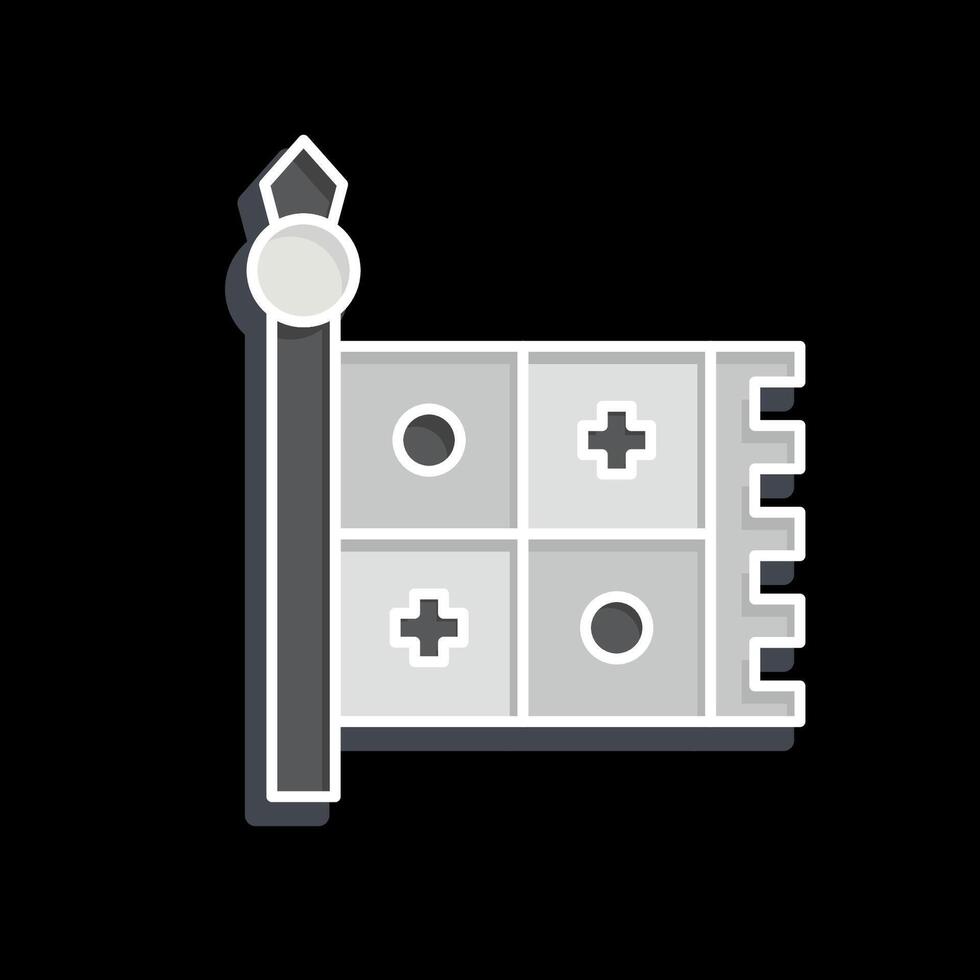 Icon Heraldic Flag. related to Medieval symbol. glossy style. simple design editable. simple illustration vector