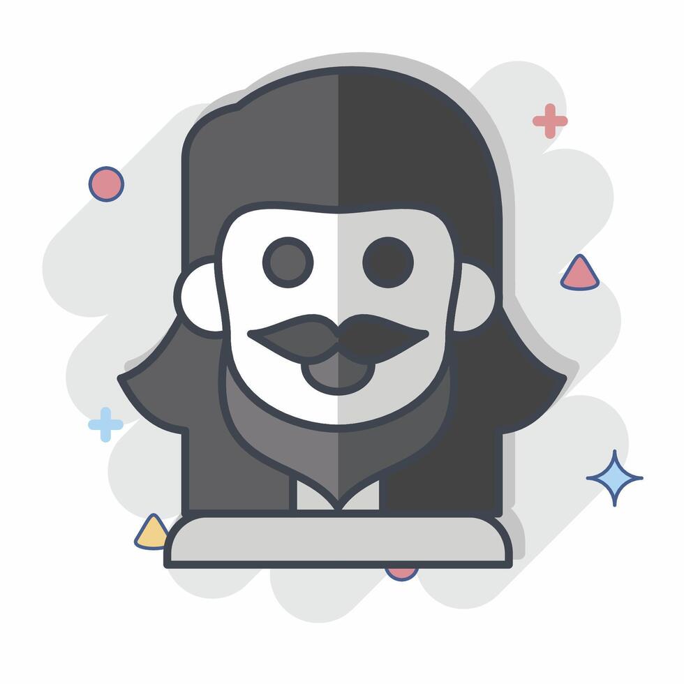 Icon Mustache. related to Hipster symbol. comic style. simple design editable. simple illustration vector