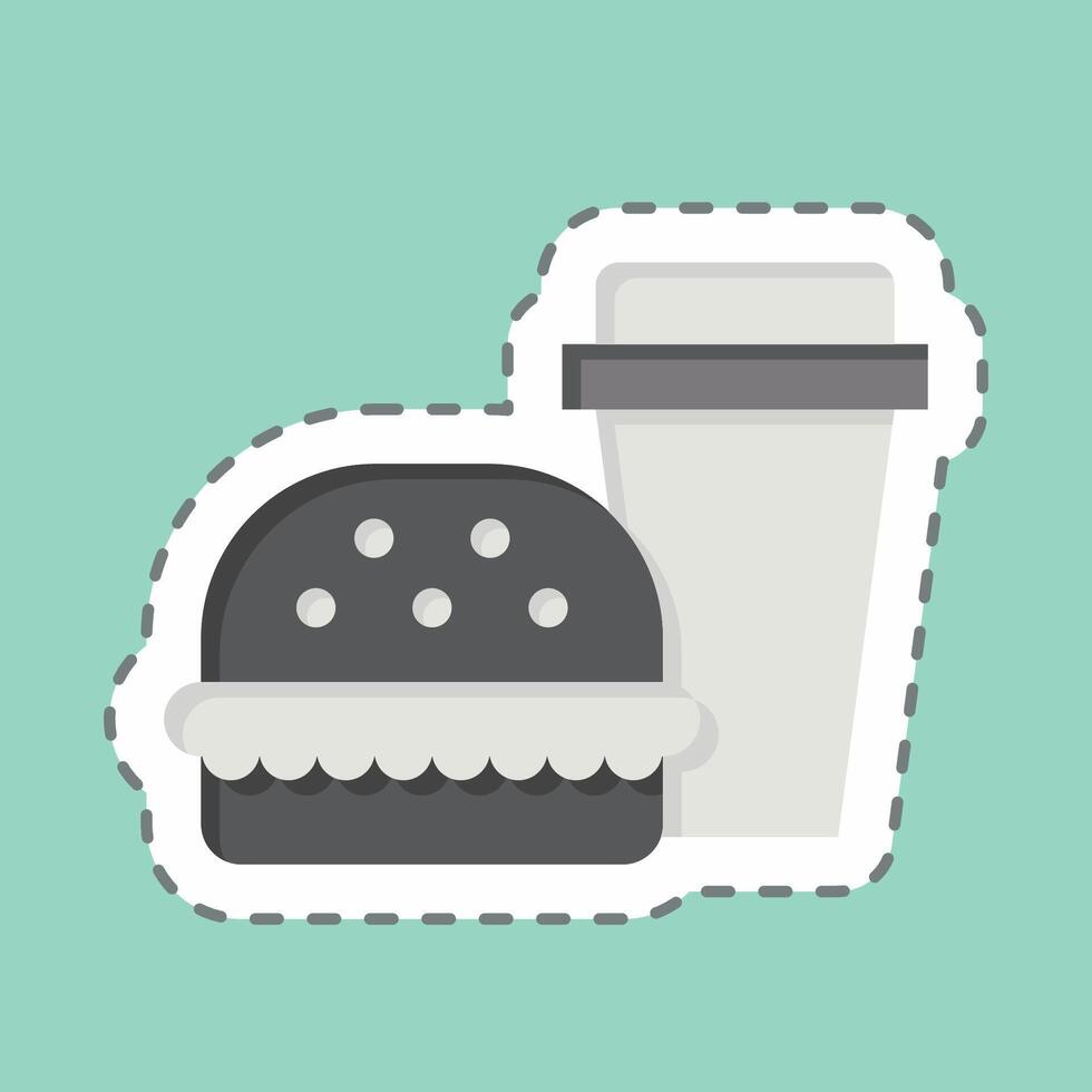 Sticker line cut Fast Food. related to Hepatologist symbol. simple design editable. simple illustration vector