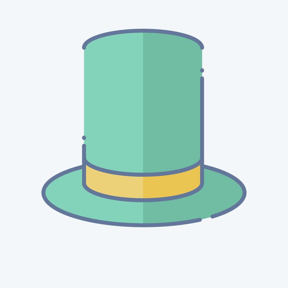 Icon Top Hat. related to Magic symbol. doodle style. simple design editable. simple illustration vector