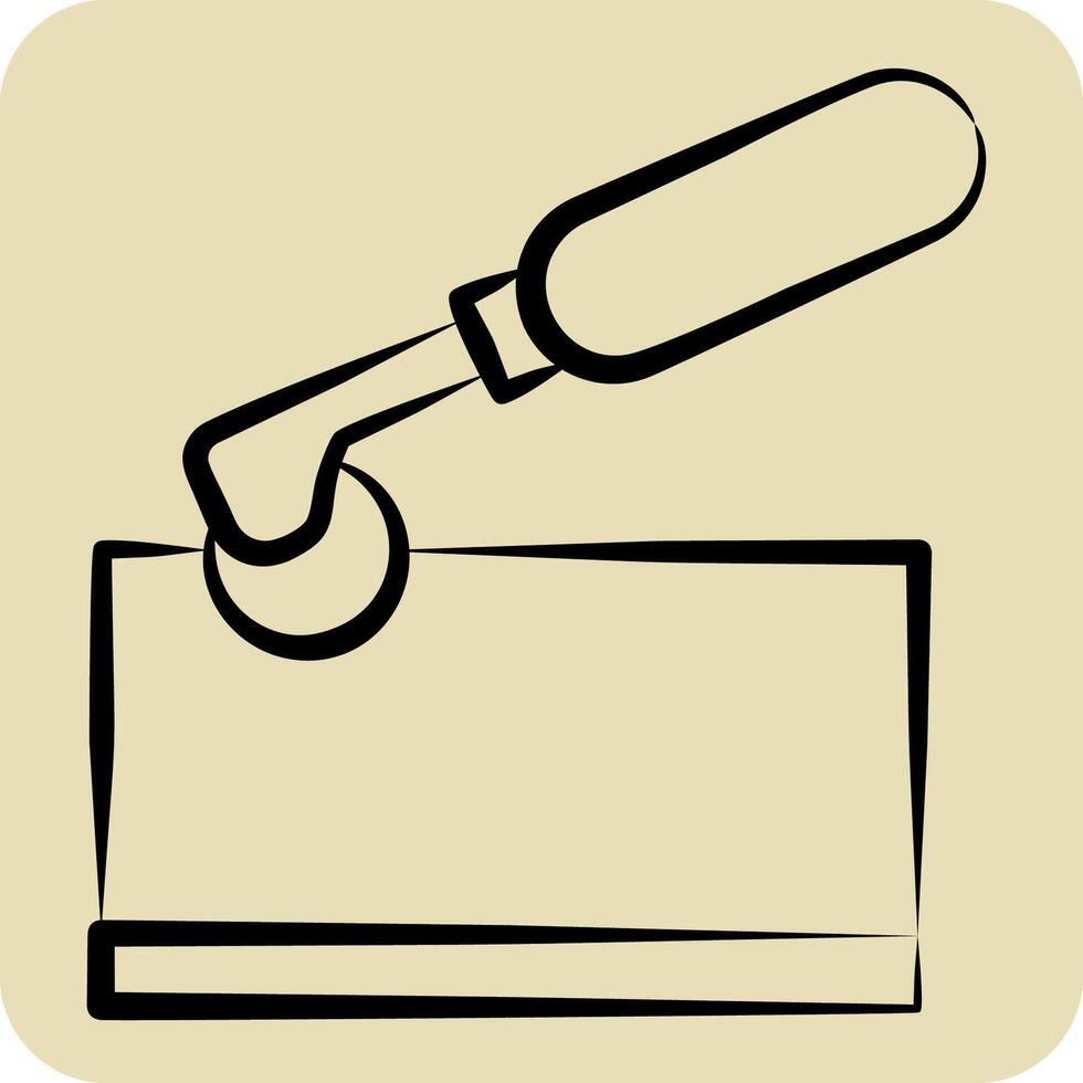 Icon Tracing Wheel. related to Shoemaker symbol. hand drawn style. simple design editable. simple illustration vector
