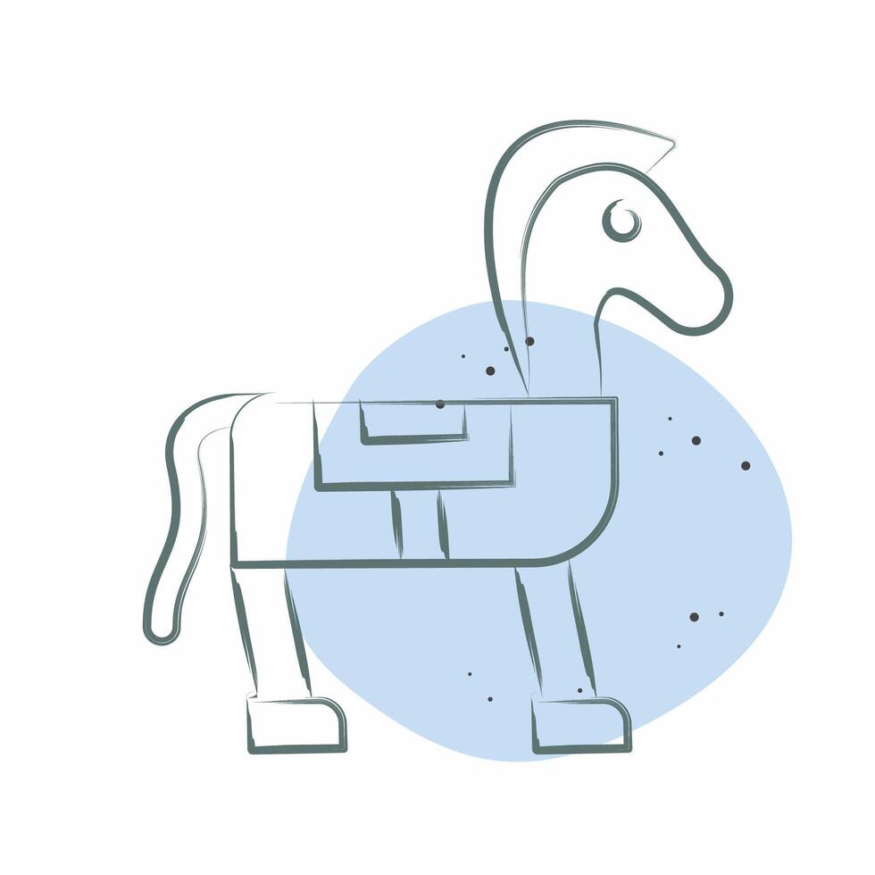 Icon Horse. related to Medieval symbol. Color Spot Style. simple design editable. simple illustration vector