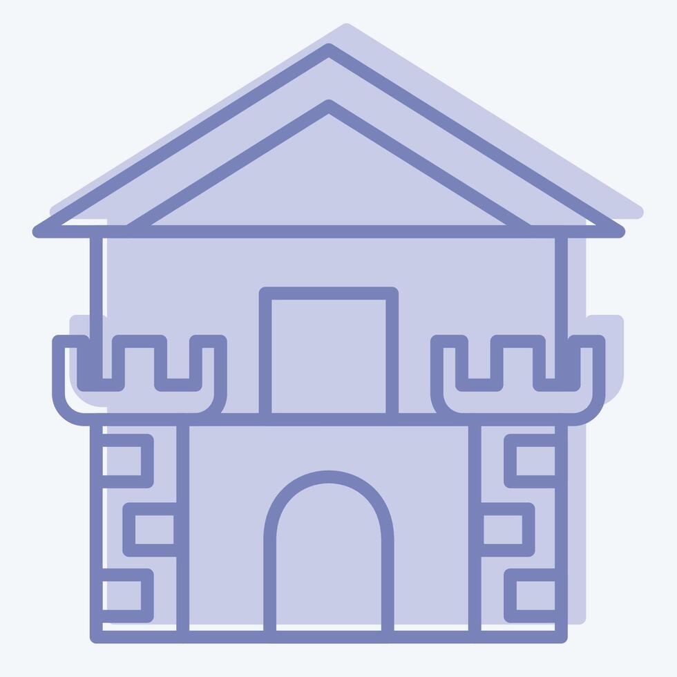 Icon Fortress. related to Medieval symbol. two tone style. simple design editable. simple illustration vector