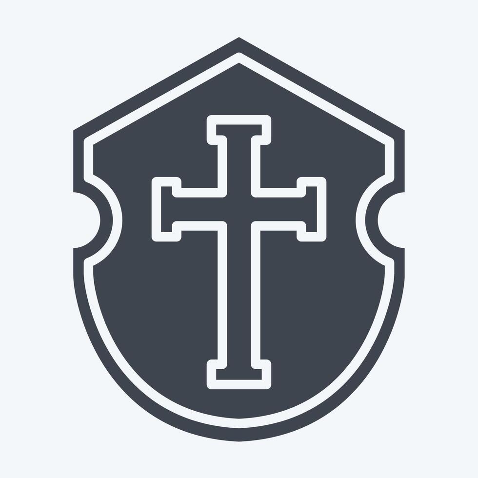 Icon Shield. related to Medieval symbol. glyph style. simple design editable. simple illustration vector