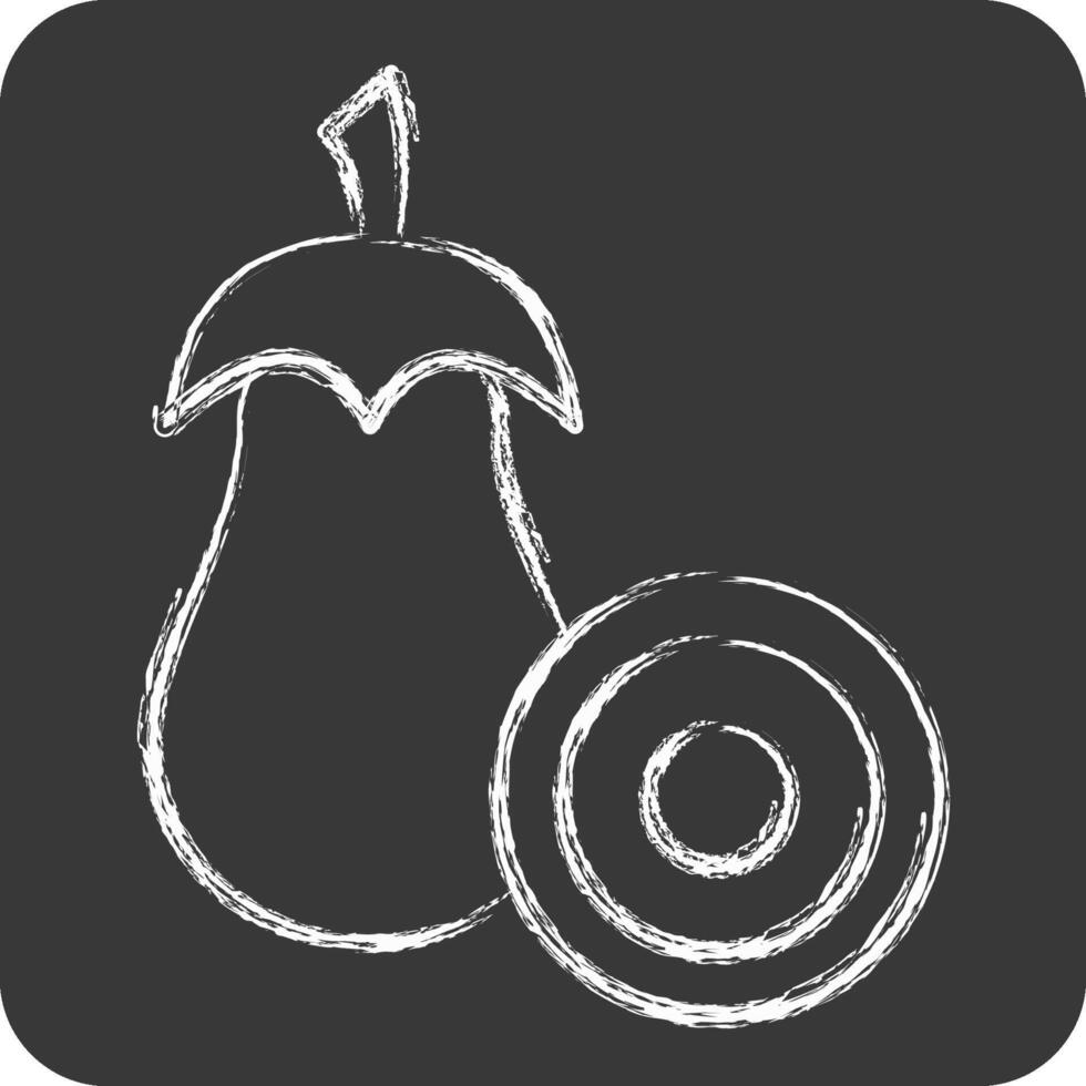 Icon Eggplant. related to Vegan symbol. chalk Style. simple design editable. simple illustration vector