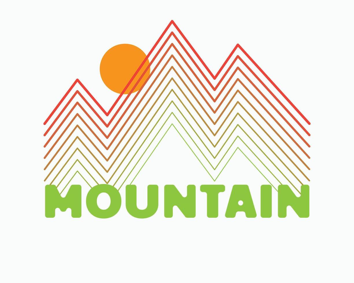 montaña y línea arriba paralelo en montaña forma vector ilustración para insignia, t camisa, y otro