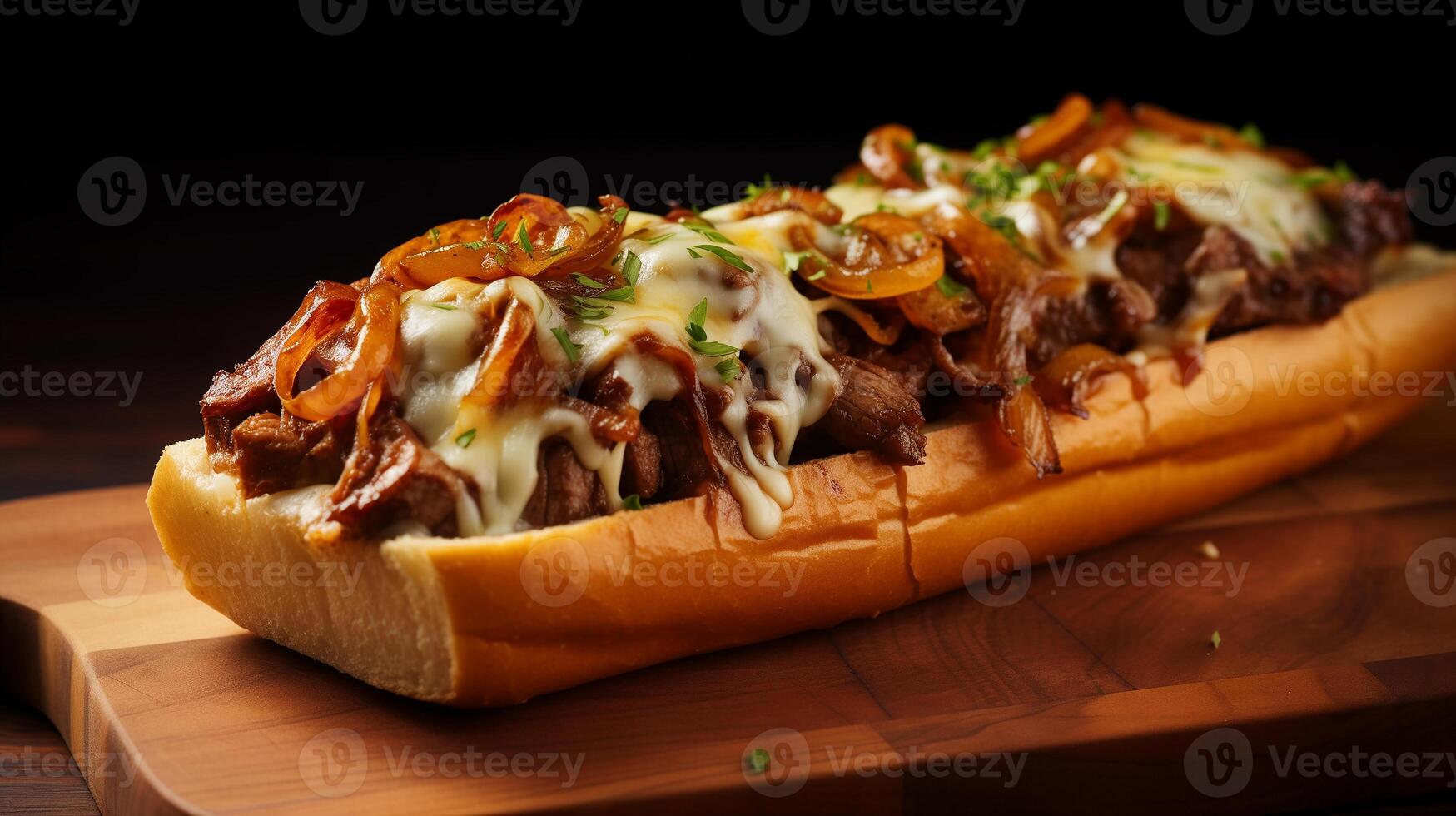 AI generated Exploring the Irresistible World of Cheesesteak Delights photo
