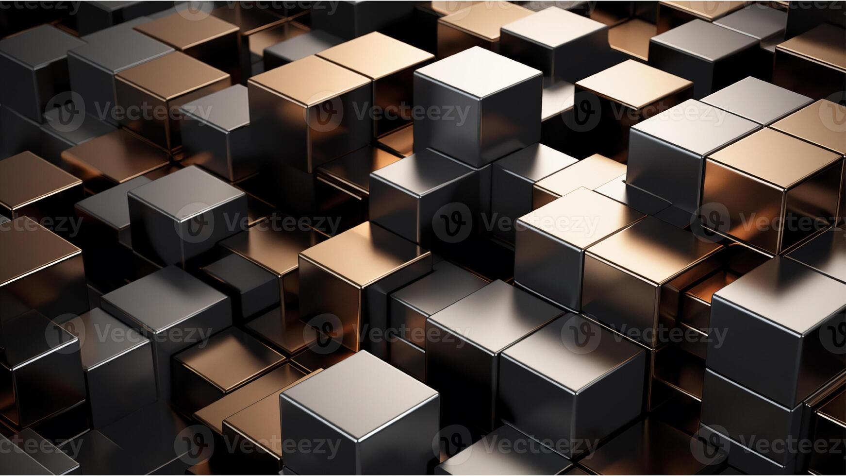 AI generated abstract background made of cubes photo