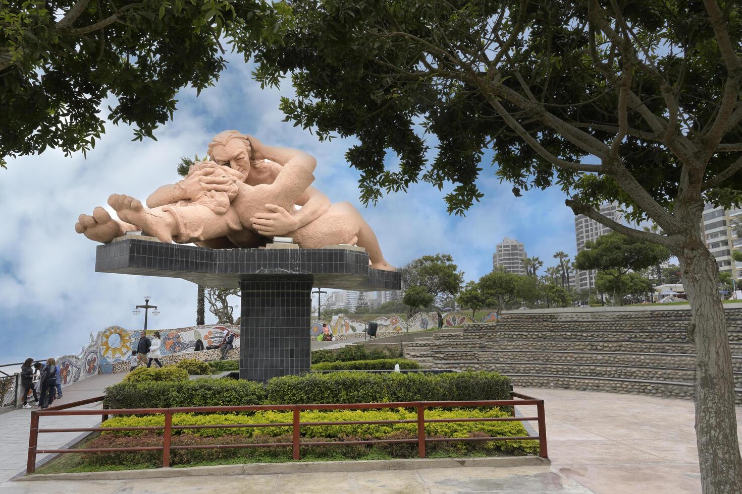 Lima, Peru - 2022, The Love Park, The Kiss famous statue, Miraflores, Lima, Peru photo