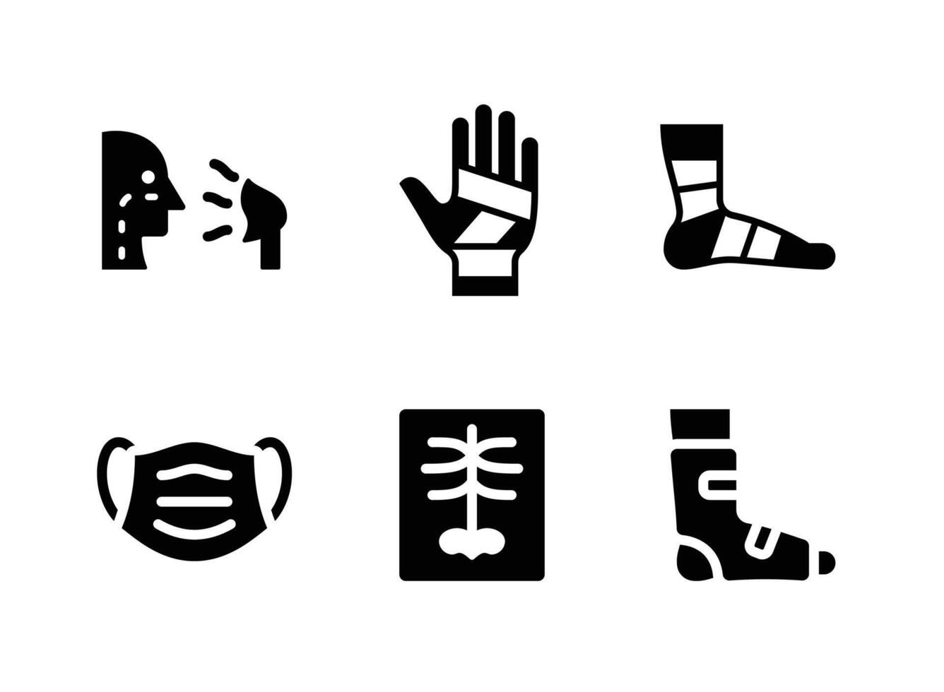 Simple Set of Medical Equipment Vector Solid Icons