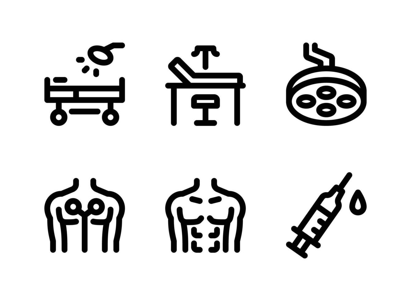 Simple Set of Medical Equipment Vector Line Icons