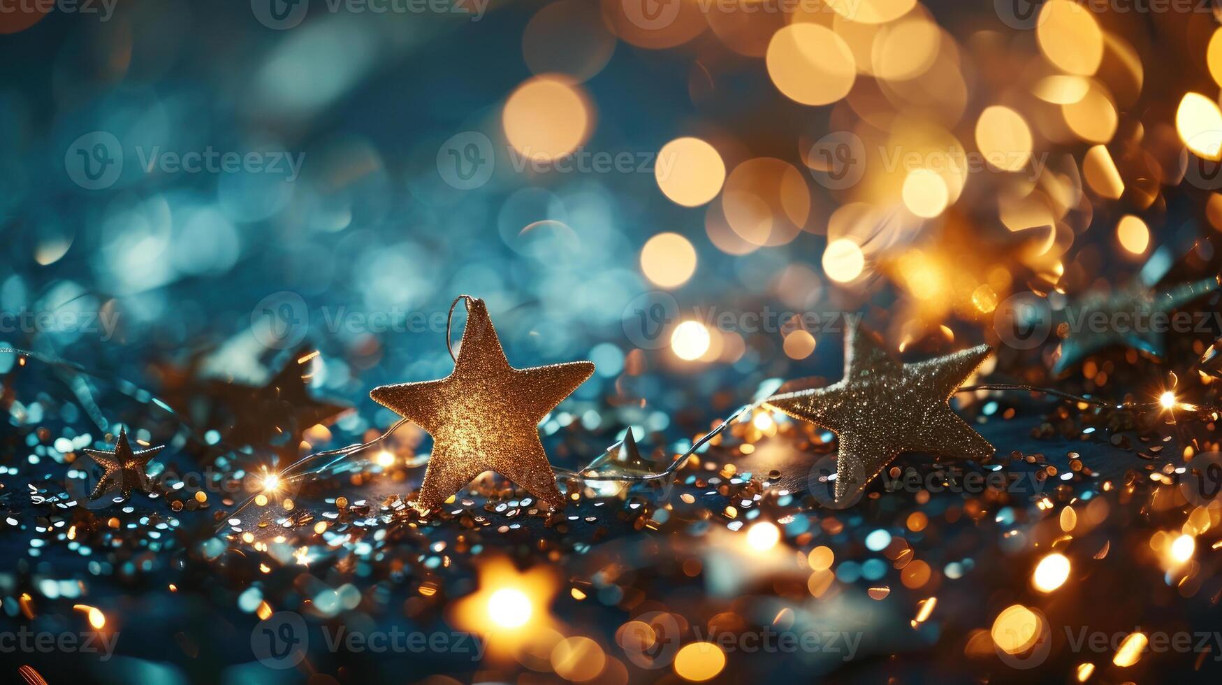 AI generated Stellar Celebration A Golden Christmas photo