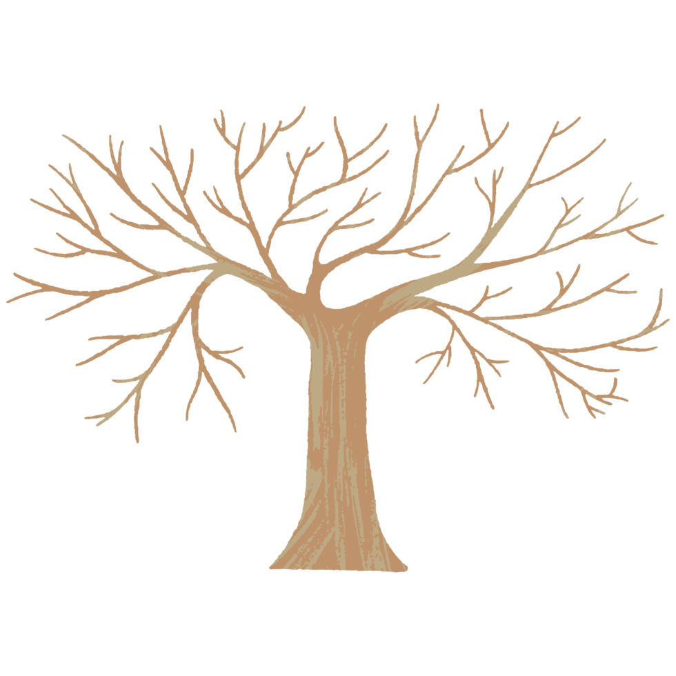 AI generated a tree with no leaves on a transparent background png