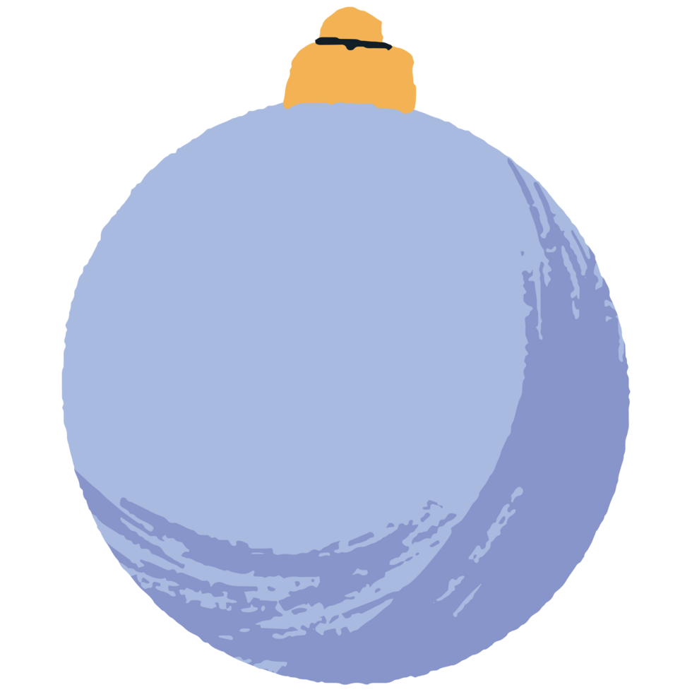 AI generated a blue christmas ball with a yellow top png