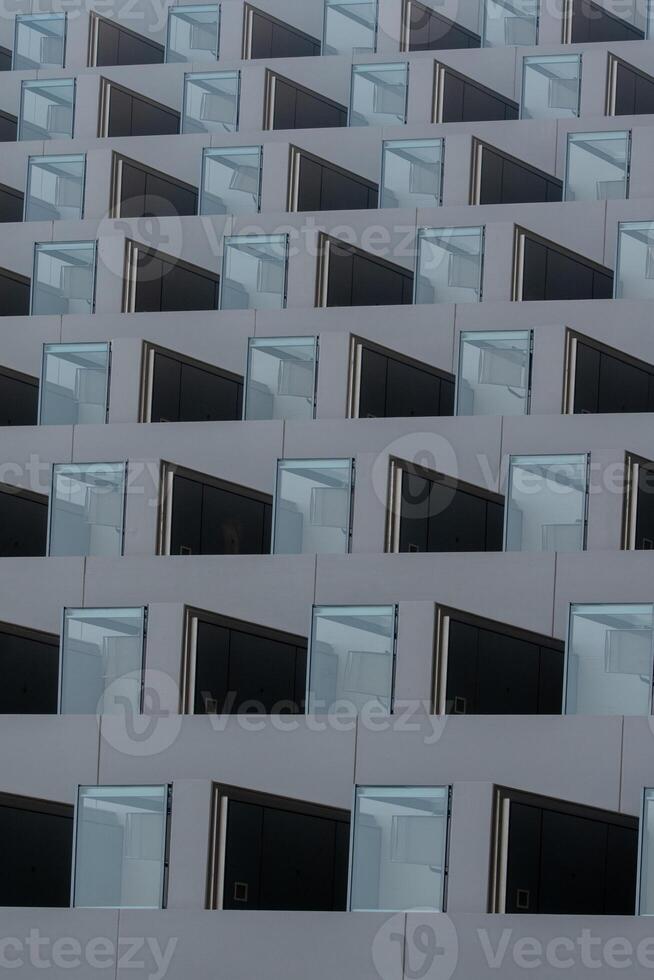 Architecture detail modern glass balcony pattern at Asia. photo