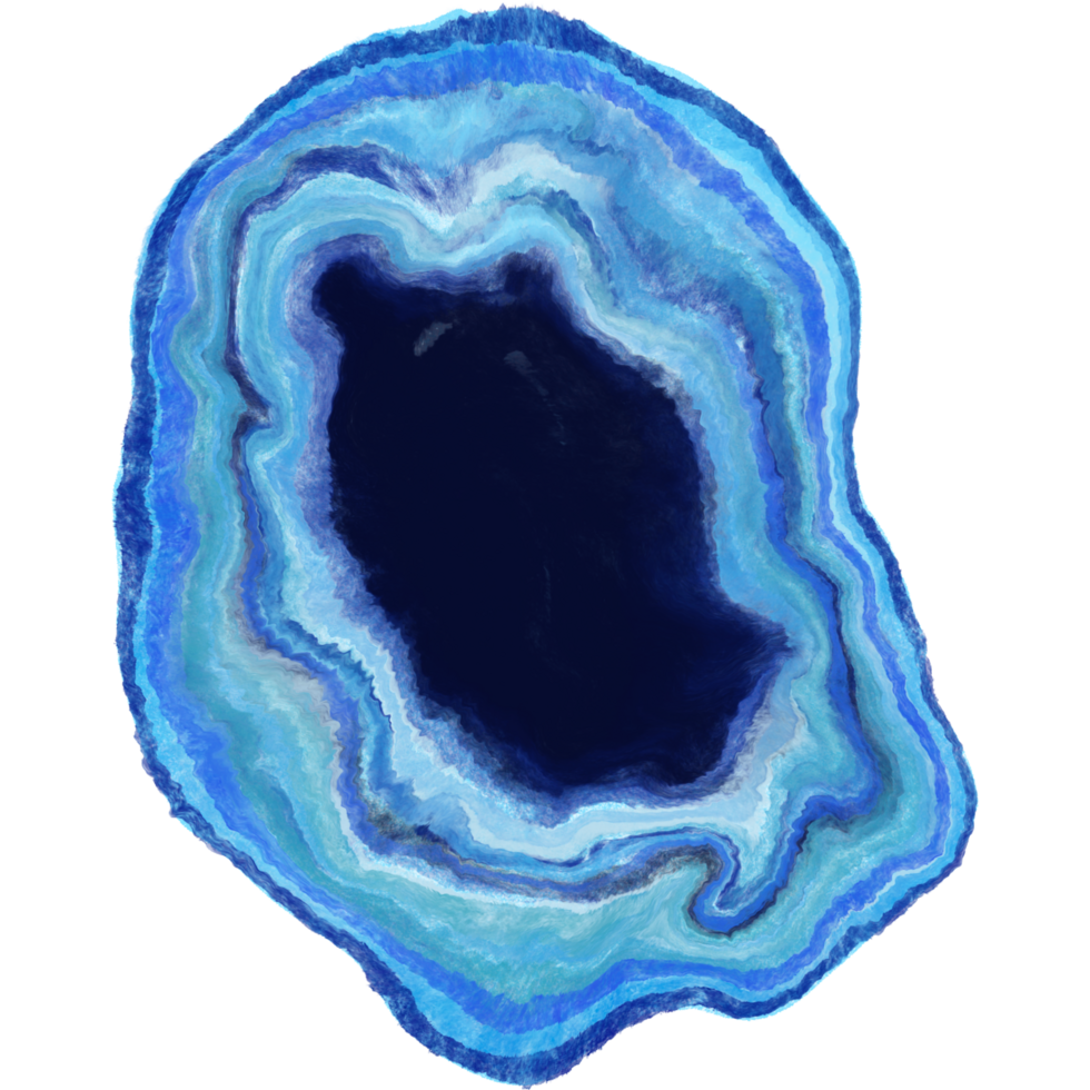 AI generated blue agate rock on transparent background png