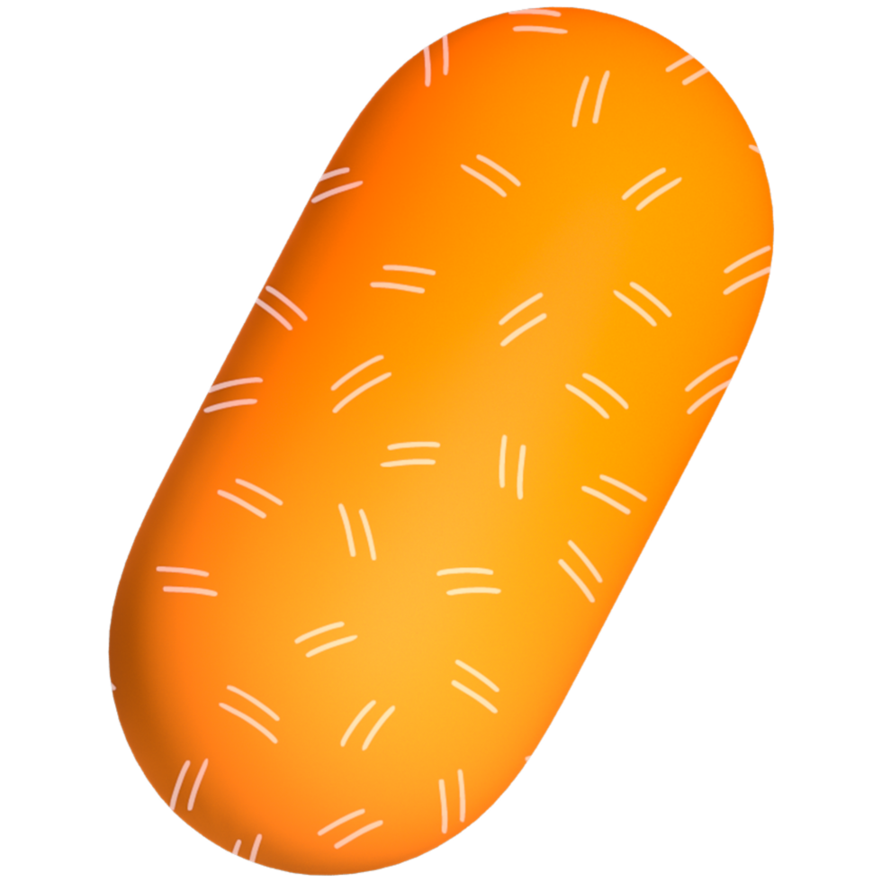 AI generated an orange pill with white lines on it png