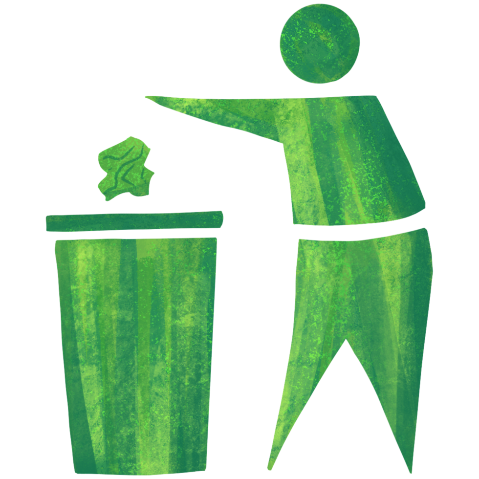 AI generated green man throwing trash png download