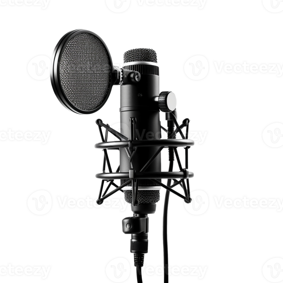 AI generated Professional Microphone With a Durable Wire Created With Generative AI Technology png
