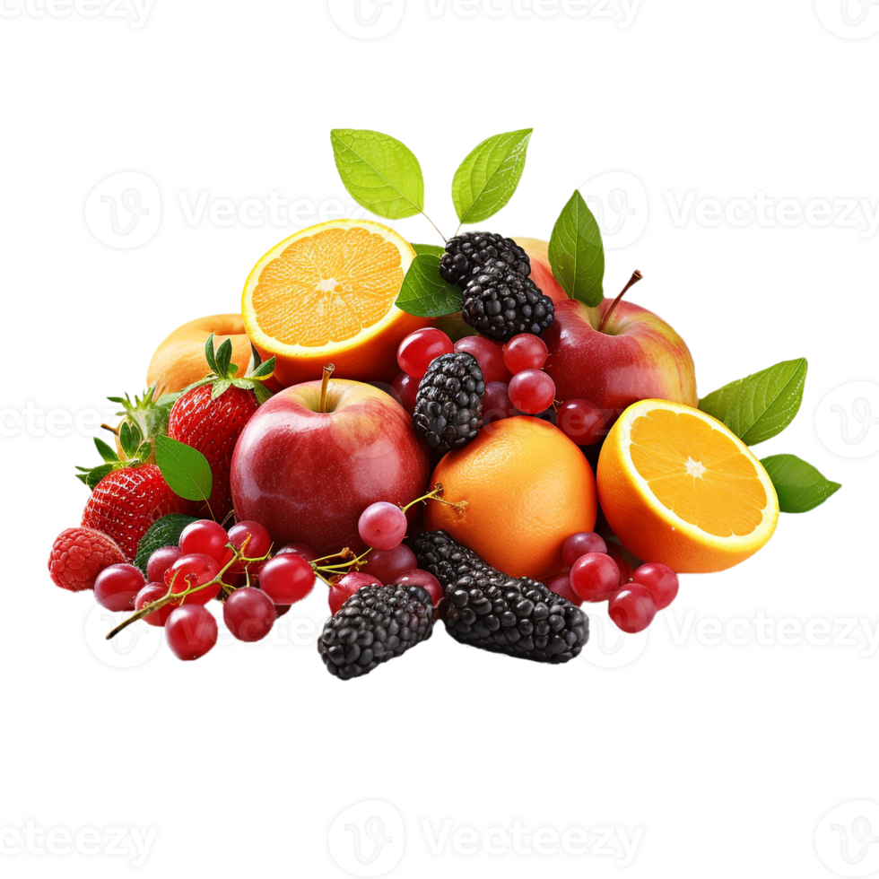 Fruit mix PNG isolated