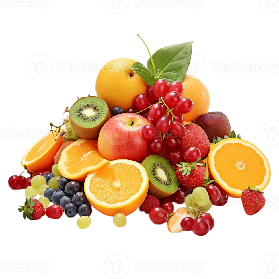 Fruit mix PNG isolated