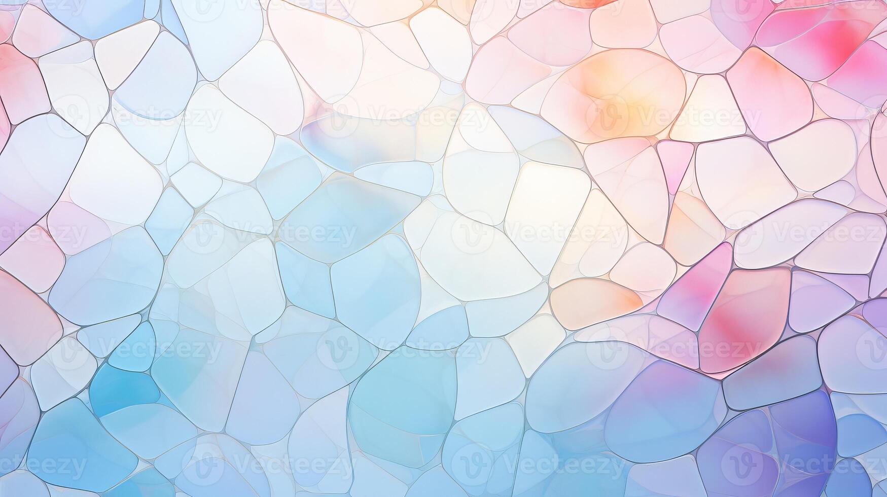 AI generated Abstract delicate multicolored mosaic of frosted glass in soft ambient light photo