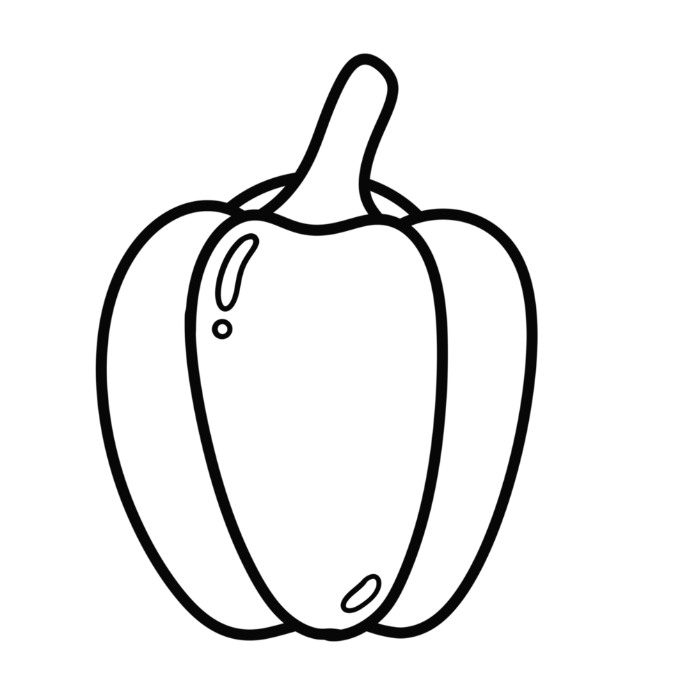 Outline doodle drawing of a bell pepper png