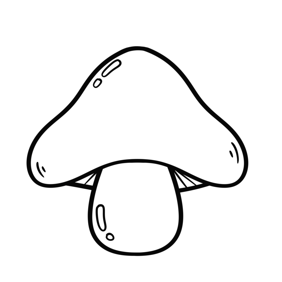 Outline doodle drawing of a mushroom png