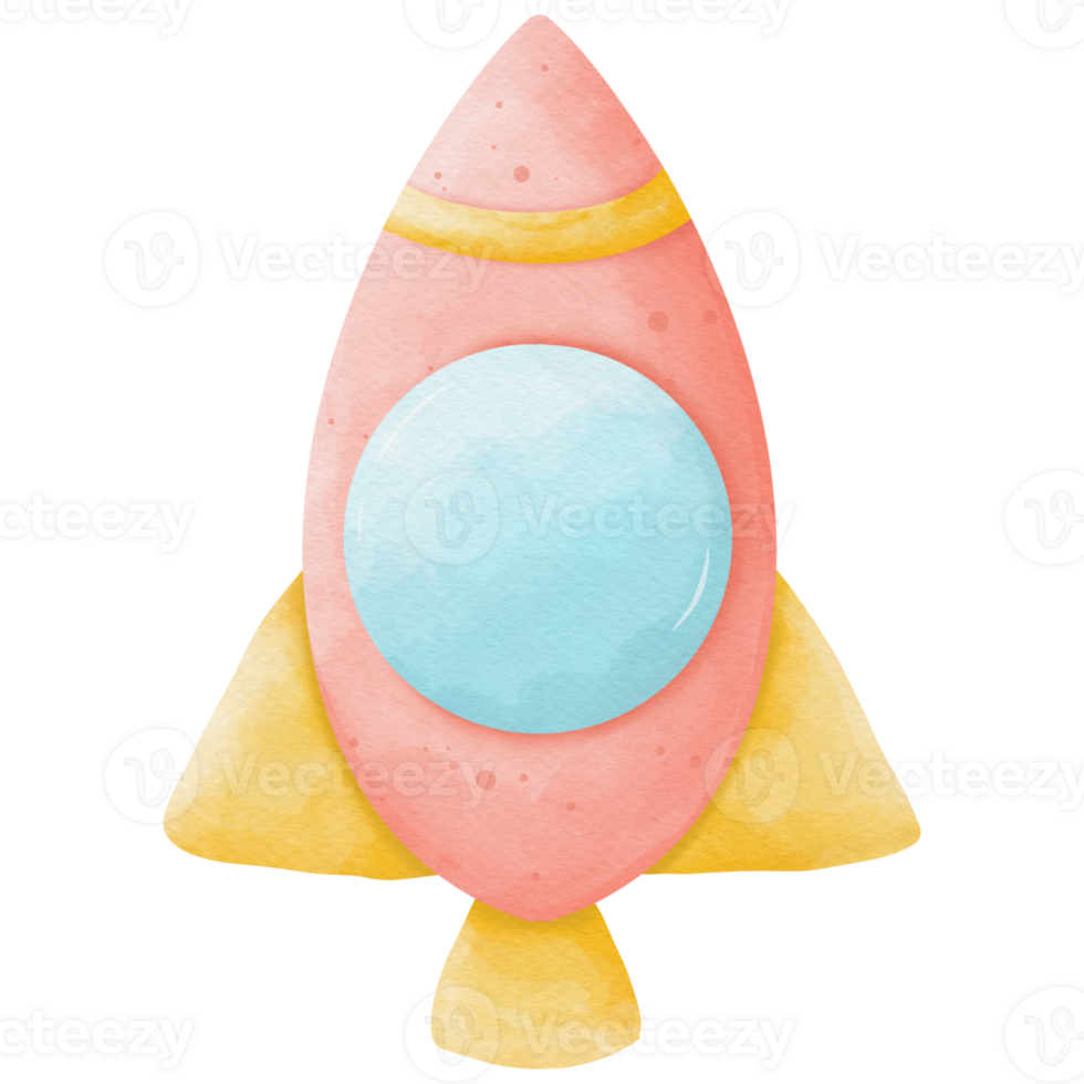 Rocket Dreams Vibrant Watercolor Rockets Collection png