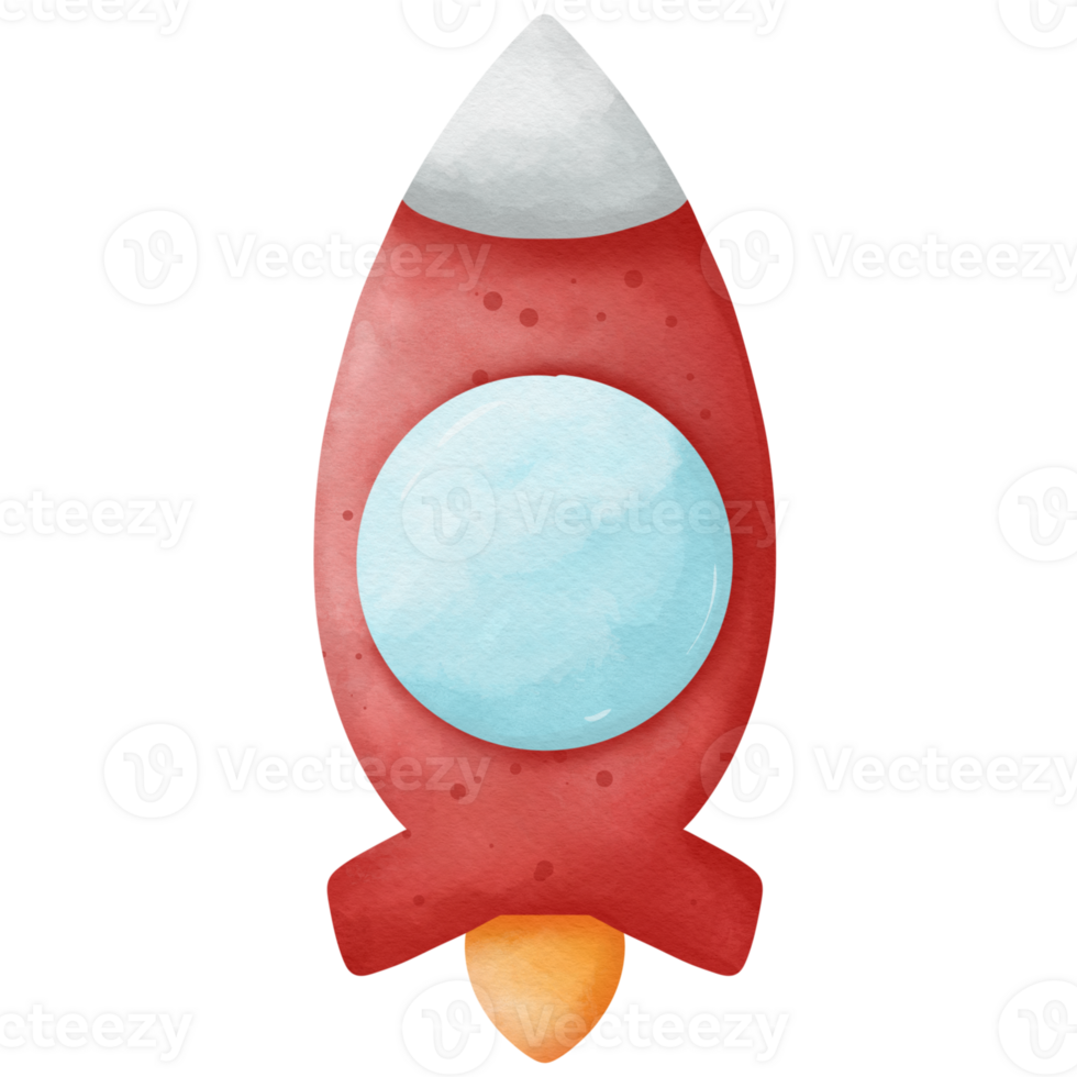 Rocket Dreams Vibrant Watercolor Rockets Collection png
