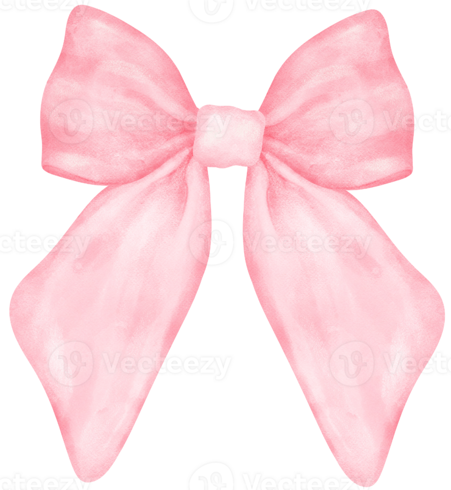 Coquette pink ribbon bow watercolor png