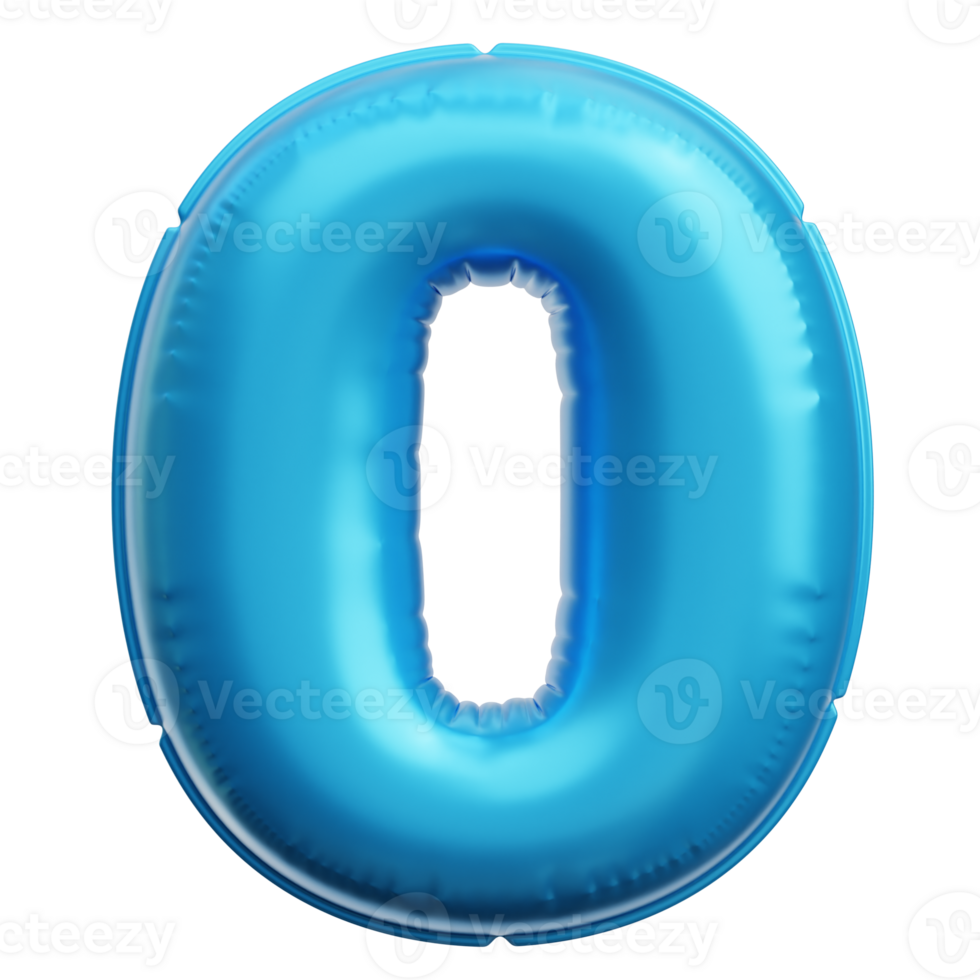 Number 0 Balloon 3D Icon Illustrations png