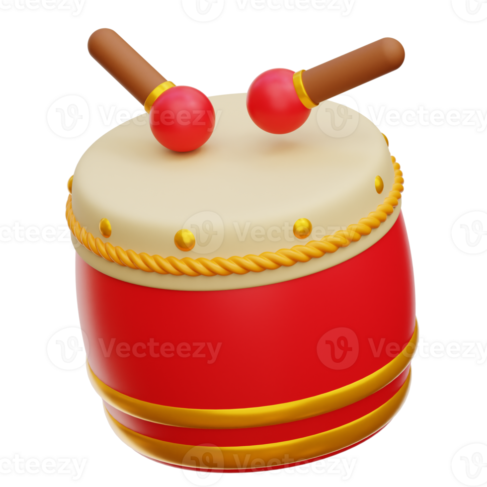 Chinese Drum 3d Illustration png