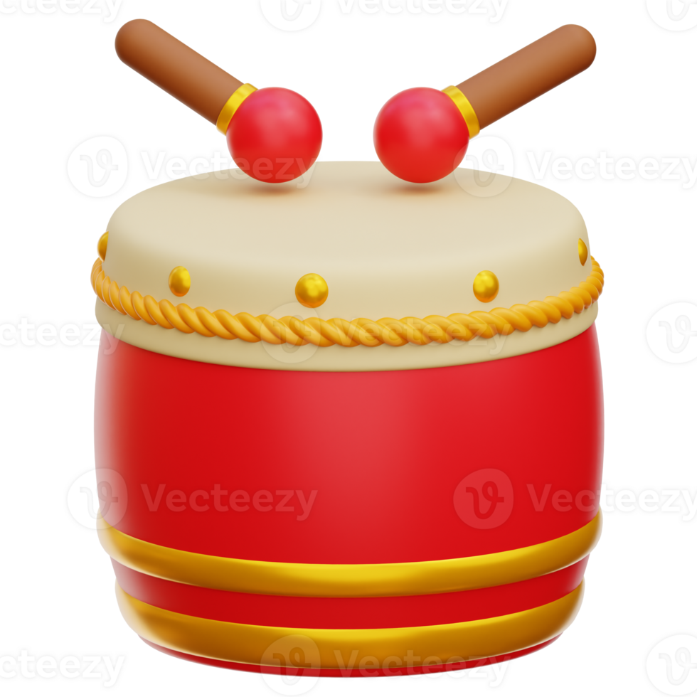 Chinese Drum 3d Illustration png