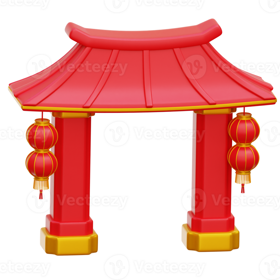 Chinese Gate 3d Illustration png