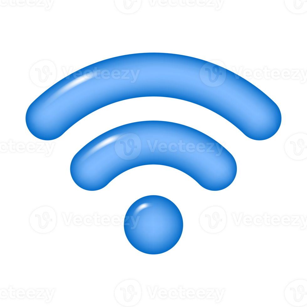 3d Wifi icono, inalámbrico Internet firmar, aislado en transparente antecedentes. png