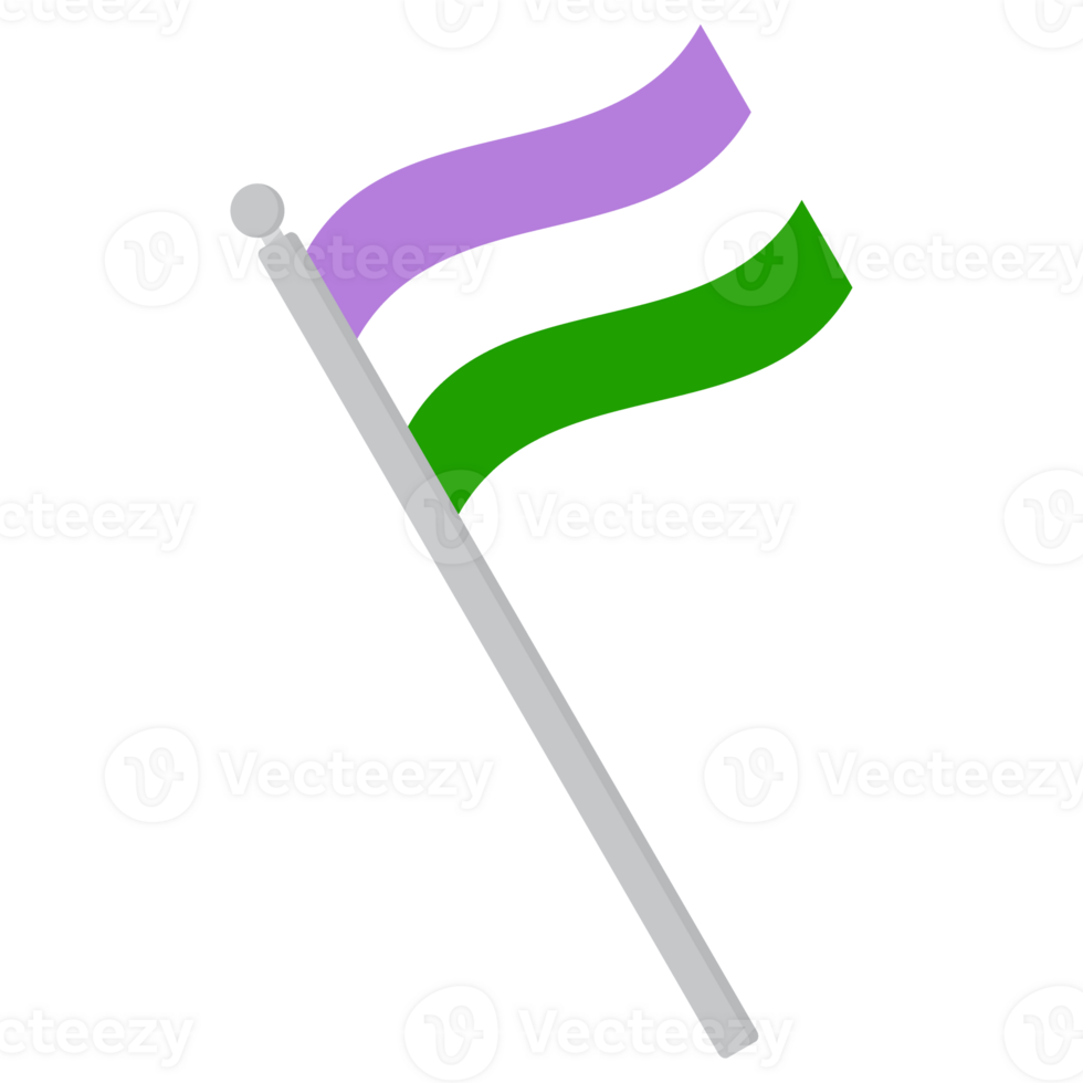 Genderqueer pride flag in shape. LGBTQ flag in shape png