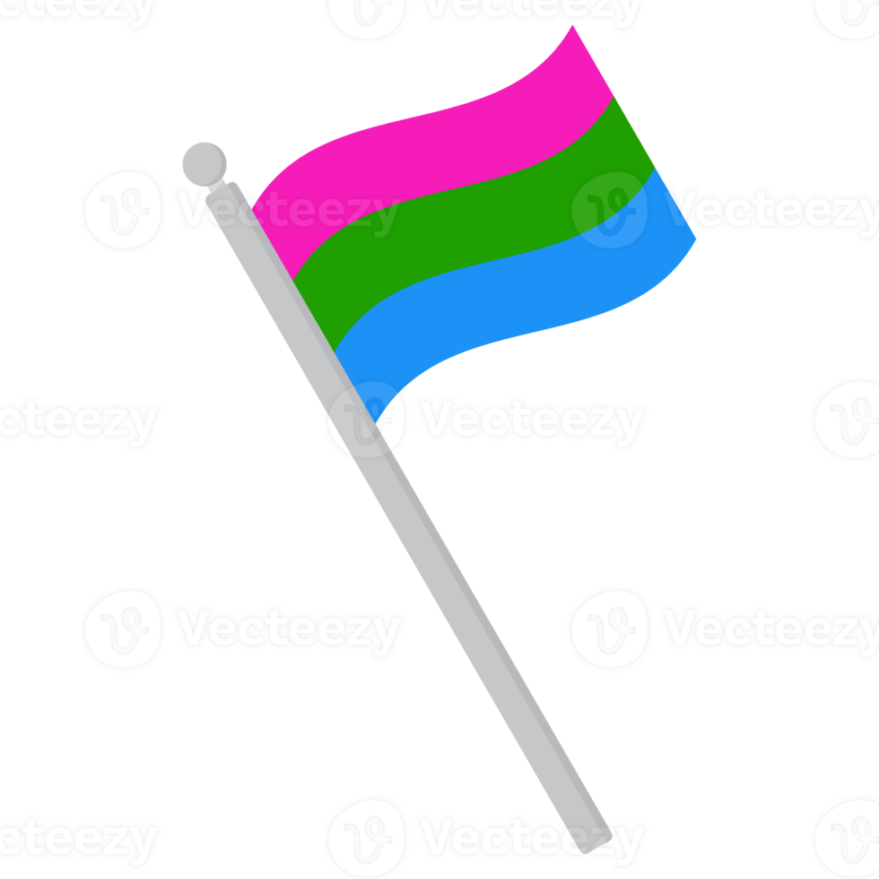 Polysexual pride flag. LGBTQ flag in shape png