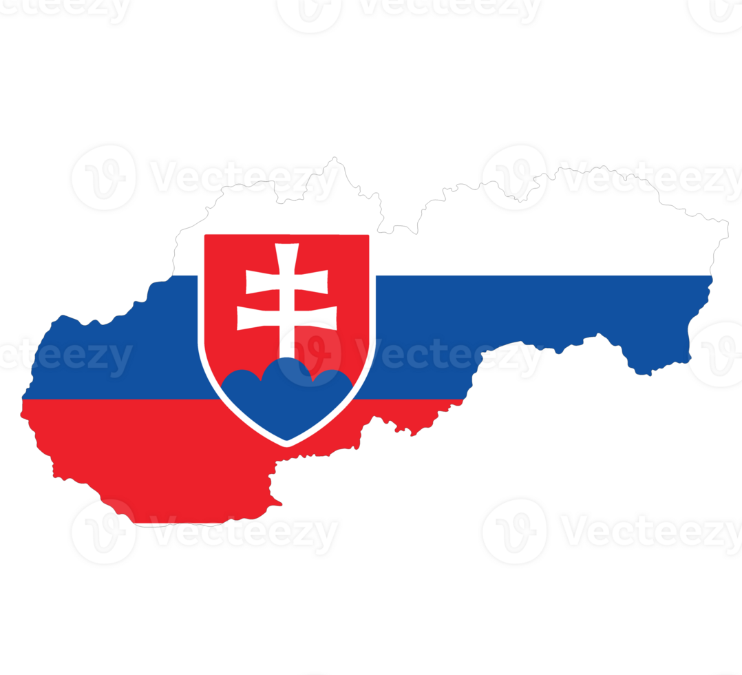 Slovakia map. Map of Slovakia with Slovakia flag png