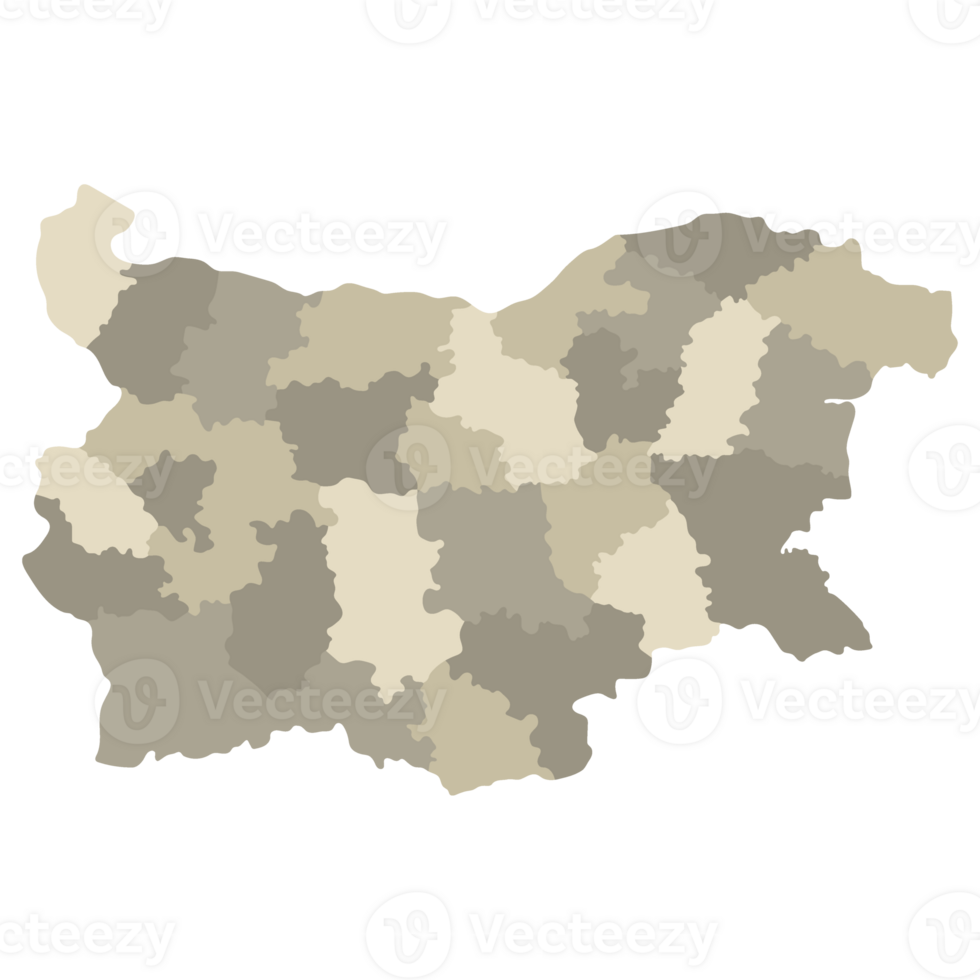 Bulgaria map. Map of Bulgaria in administrative provinces in multicolor png