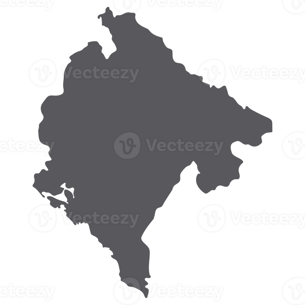 Montenegro map. Map of Montenegro in grey color png