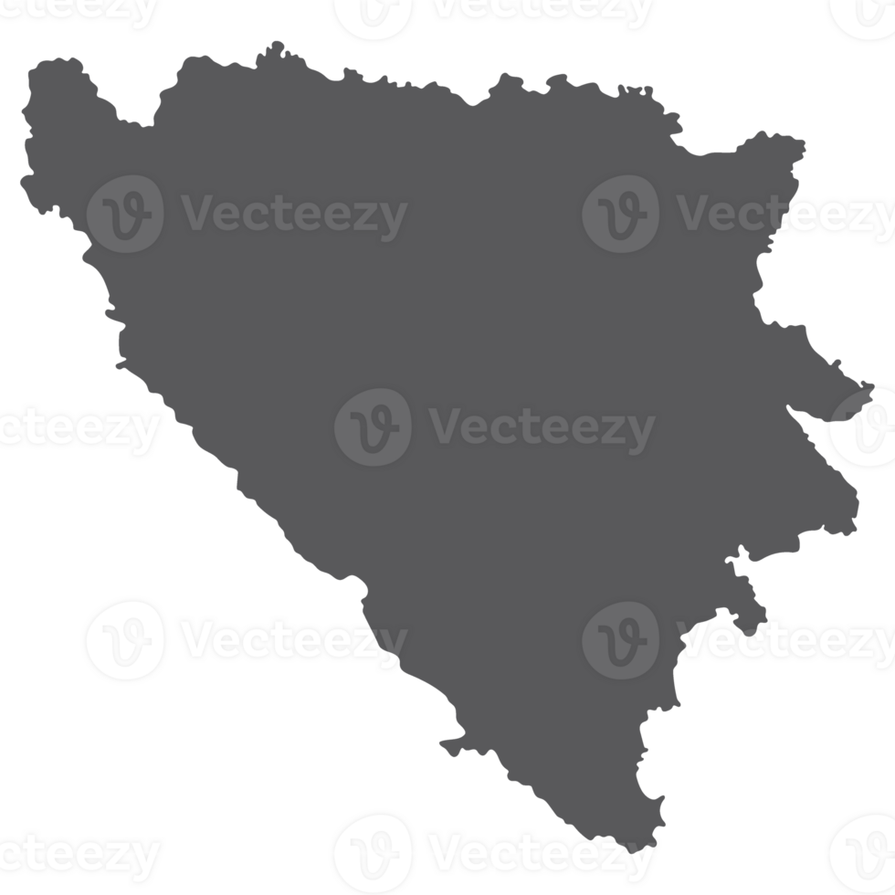 Bosnia and Herzegovina map. Map of Bosnia and Herzegovina in grey color png