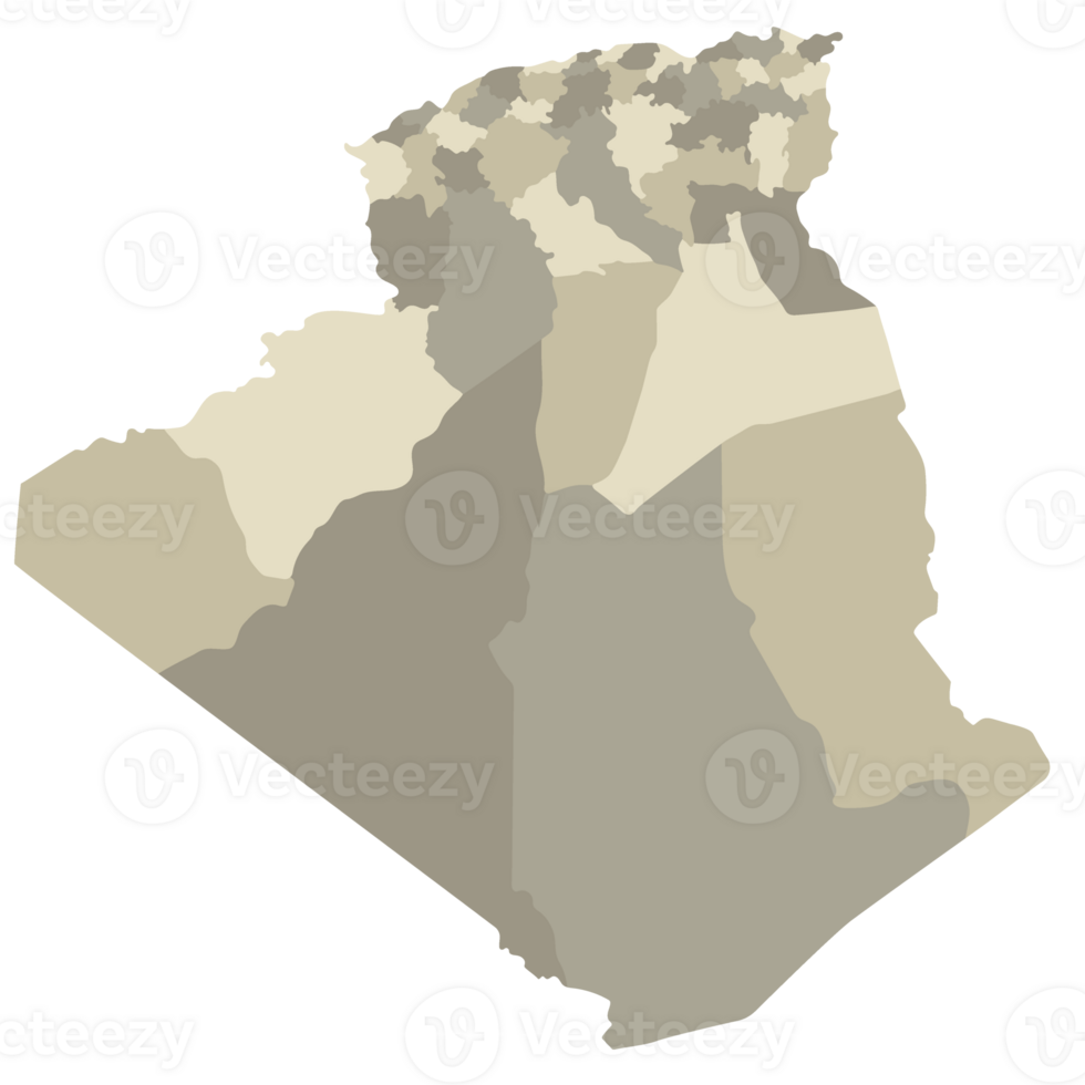 algeria carta geografica. carta geografica di algeria nel amministrativo province nel multicolore png