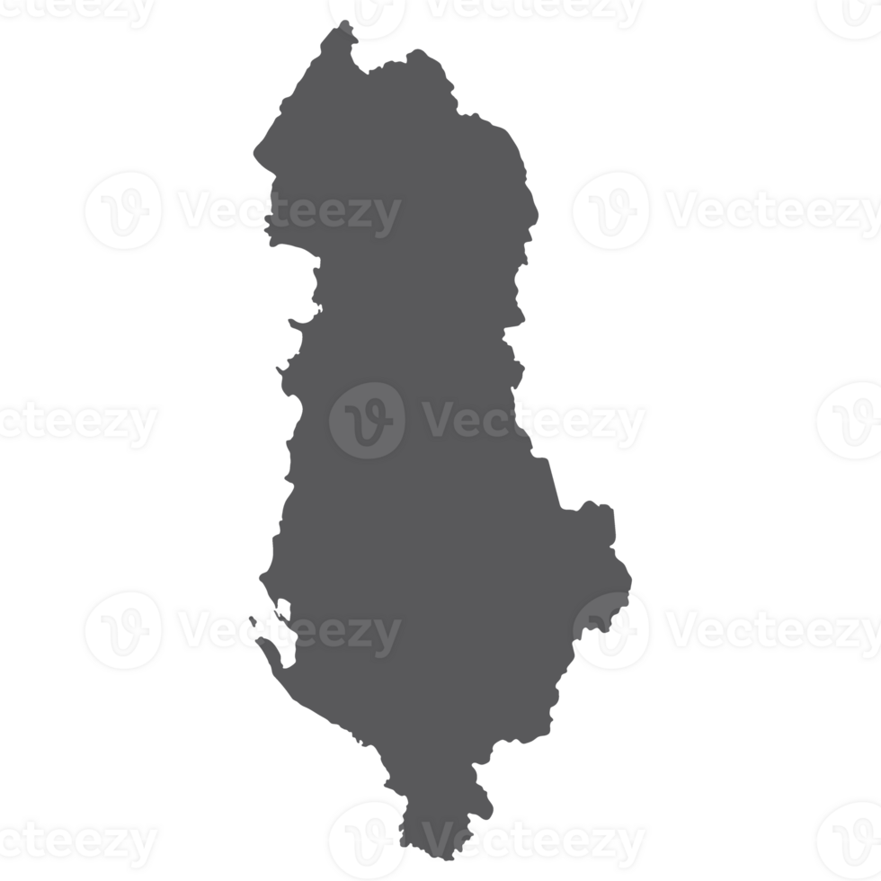 Albania map. Map of Albania in grey color png