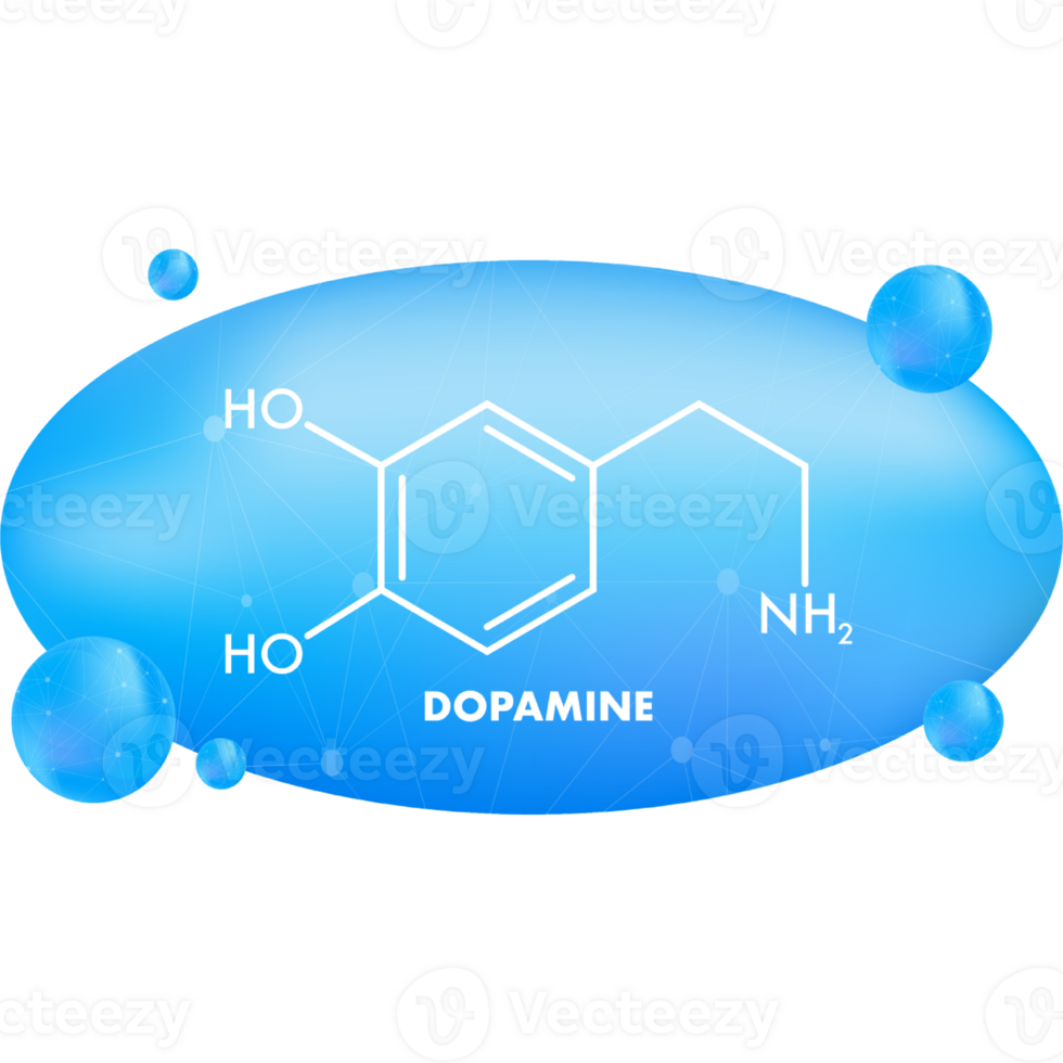 Abstract icon with dopamine formula. Dopamine formula. png