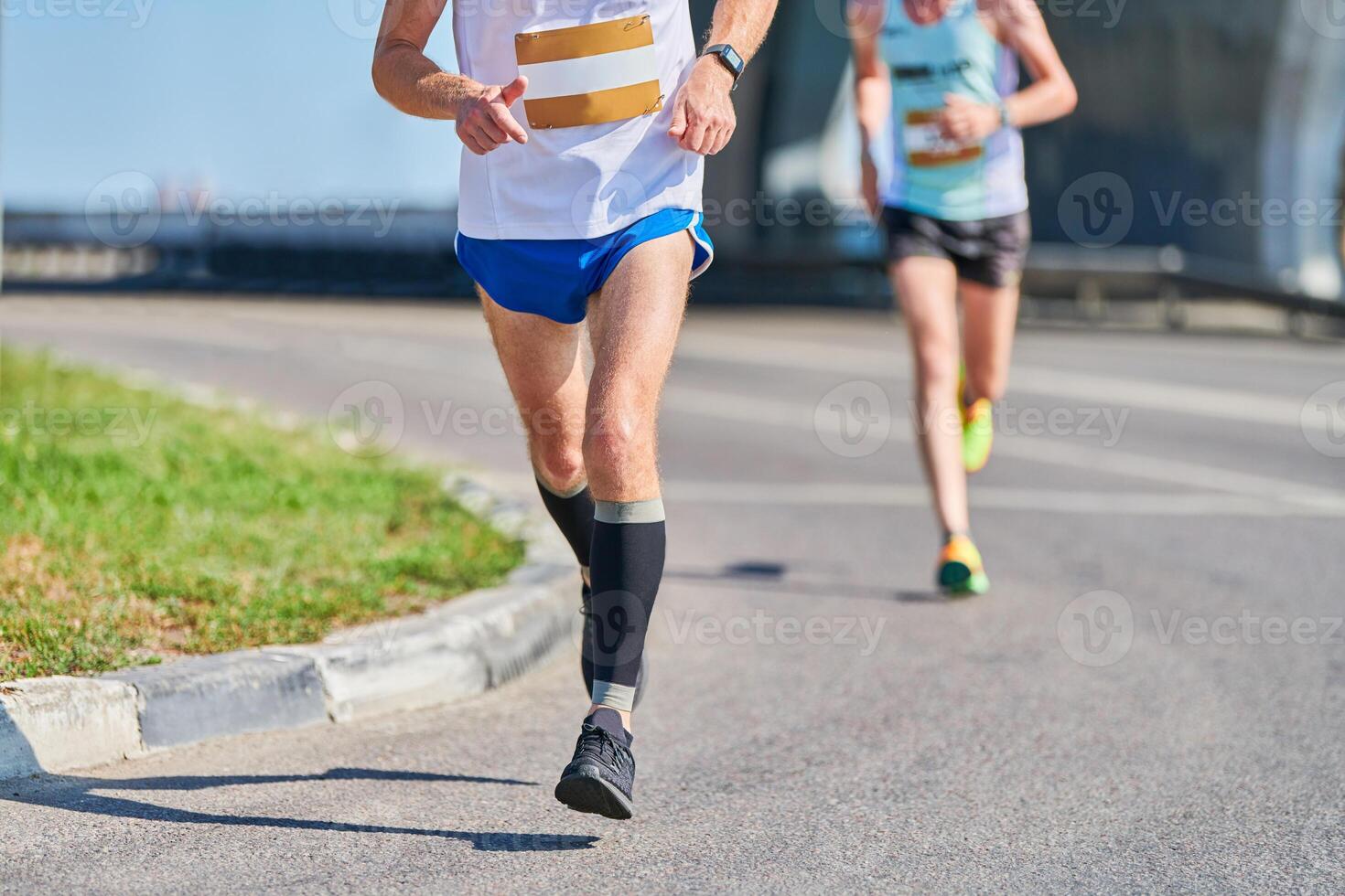 Running man on road photo