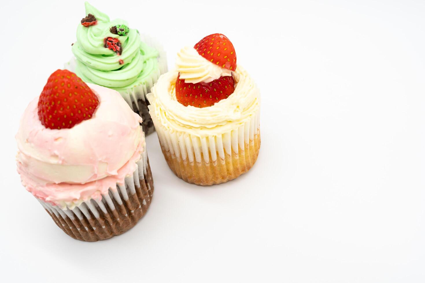 Cupcake isolated on white background. photo