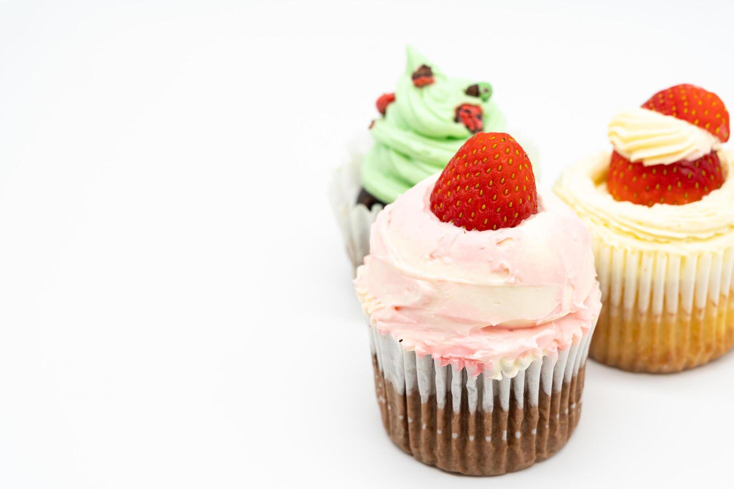 Cupcake isolated on white background. photo