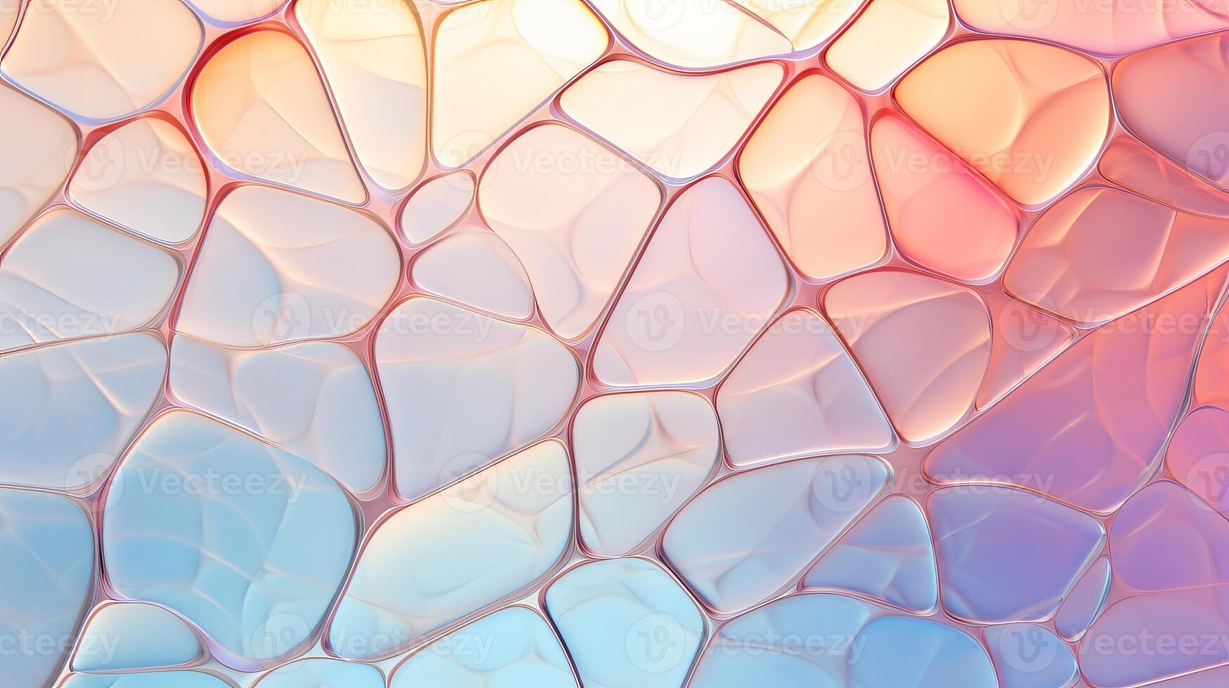 AI generated Abstract delicate multicolored mosaic of frosted glass in soft ambient light photo